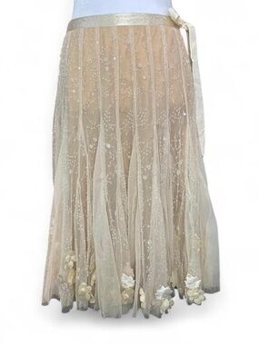 Margaux Ivory Bead Embroidered Tulle Fairy Skirt